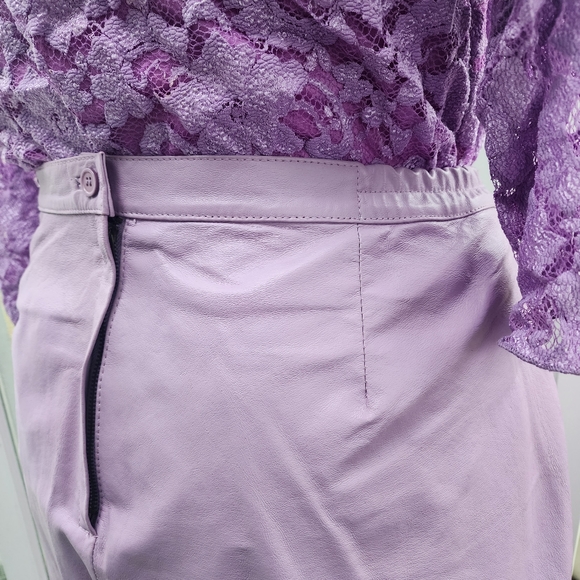 Leather Jacket Roaman’s Leather Lilac Eyelet Blazer & Box Pleated Maxi Skirt Set - Picture 6 of 15